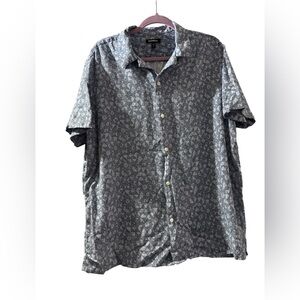 Express Men's Blue Geometric Button Down Shirt